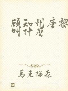 顾知州唐黎书名叫什么