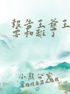 报告王爷王妃又要和离了