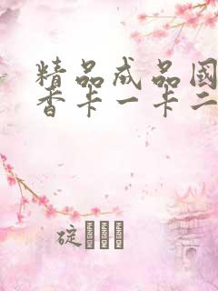 精品成品国色天香卡一卡二摄像头