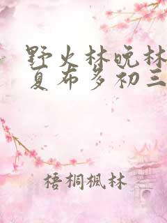 野火林晚林潮生夏布多初三边缘