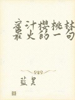 蜜汁樱桃林妙妙最火的一句