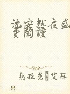 沈安然夜盛霆免费阅读