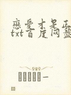 恋爱才是正经事txt百度网盘