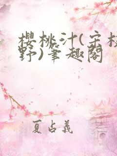 樱桃汁(宋枝江野)笔趣阁