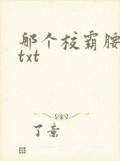 那个校霸腰好软txt
