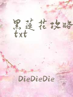 黑莲花攻略手册 txt