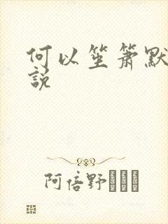 何以笙箫默 小说