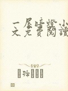 一屋暗灯小说全文免费阅读txt