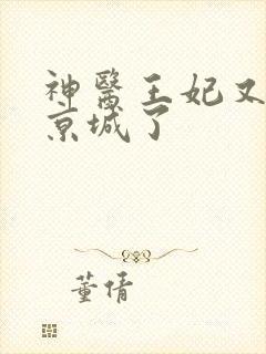 神医王妃又轰动京城了