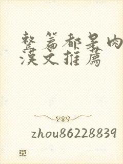 整篇都是肉的糙汉文推荐