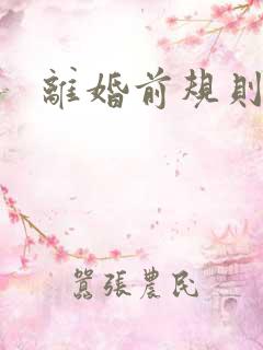 离婚前规则歌曲