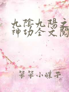九阴九阳之阴阳神功全文阅读