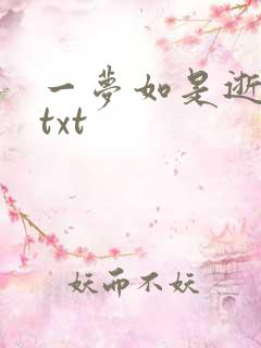 一梦如是逝水长txt
