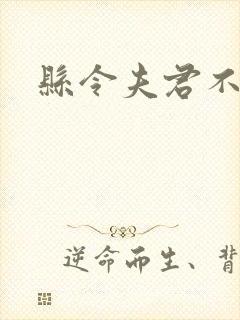 县令夫君不升堂