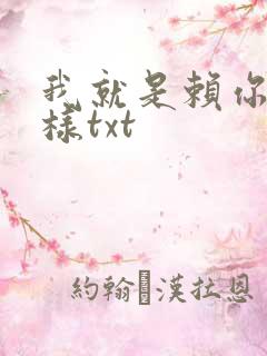 我就是赖你 怎样txt