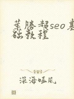 叶胜超seo基础教程