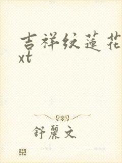 吉祥纹莲花楼txt