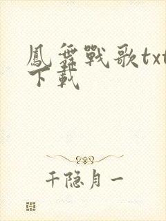 凤舞战歌txt下载
