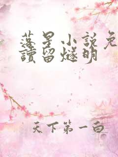 落星小说免费阅读留燧明