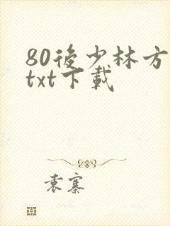 80后少林方丈txt下载
