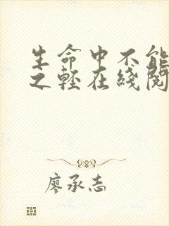 生命中不能承受之轻在线阅读