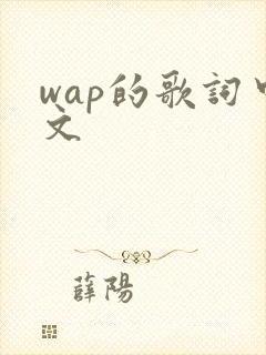 wap的歌词中文