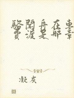 骆闻舟在车里干费渡是哪章