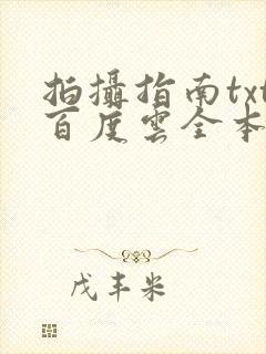 拍摄指南txt百度云全本