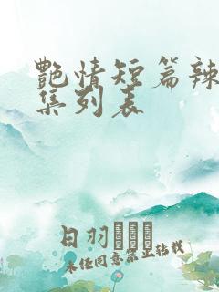 艳情短篇辣文合集列表