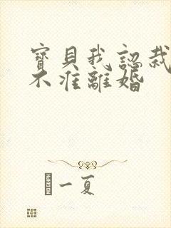 宝贝我认栽老婆不准离婚