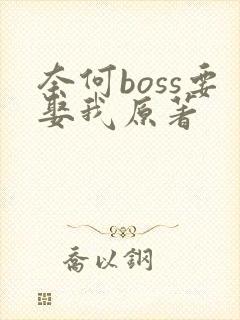 奈何boss要娶我原著