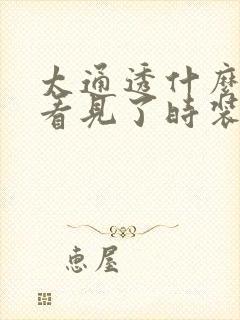 太通透什么毛都看见了时装