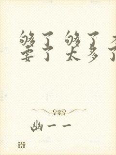 够了 够了 不要了 太多了