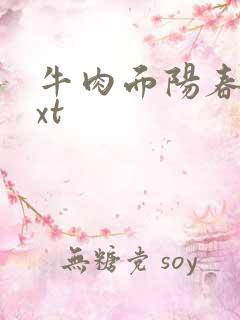 牛肉面阳春面txt