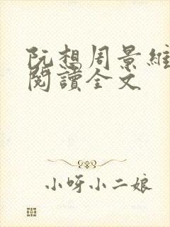 阮想周景维免费阅读全文