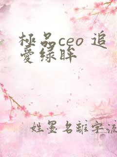 极品ceo 追爱绿眸