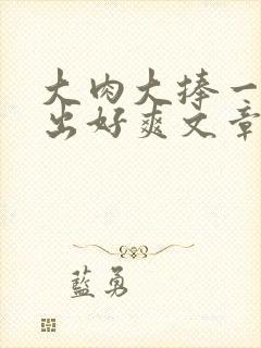 大肉大捧一进一出好爽文章