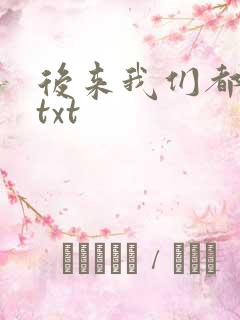 后来我们都哭了txt