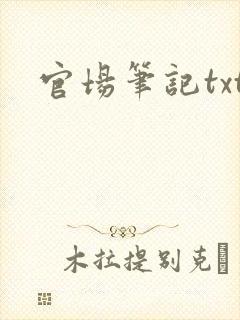 官场笔记txt