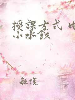 授课方式 肉馅小水饺