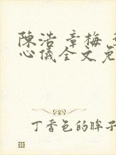 陈浩 章梅 叶心仪全文免费