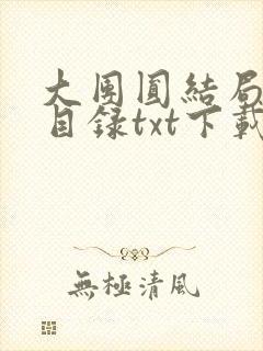 大团圆结局全文目录txt下载