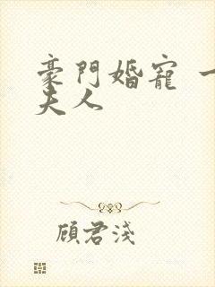 豪门婚宠 一品夫人