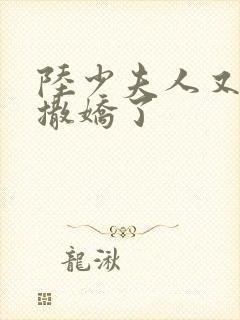 陆少夫人又双叒撒娇了