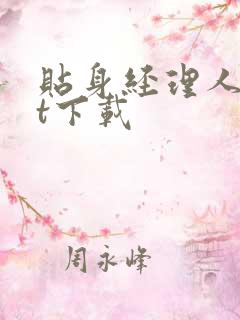 贴身经理人txt下载