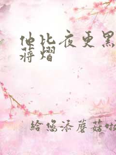 他比夜更黑秦舒蒋熠