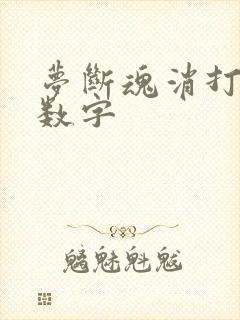 梦断魂消打三个数字