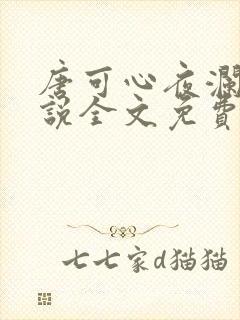 唐可心夜澜绝小说全文免费阅读