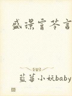 盛璟霄芩言小说