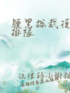 腹黑总裁复婚请排队